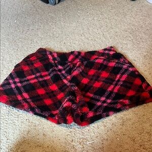 Maurices High Waist Red and Black Plaid Shorts
